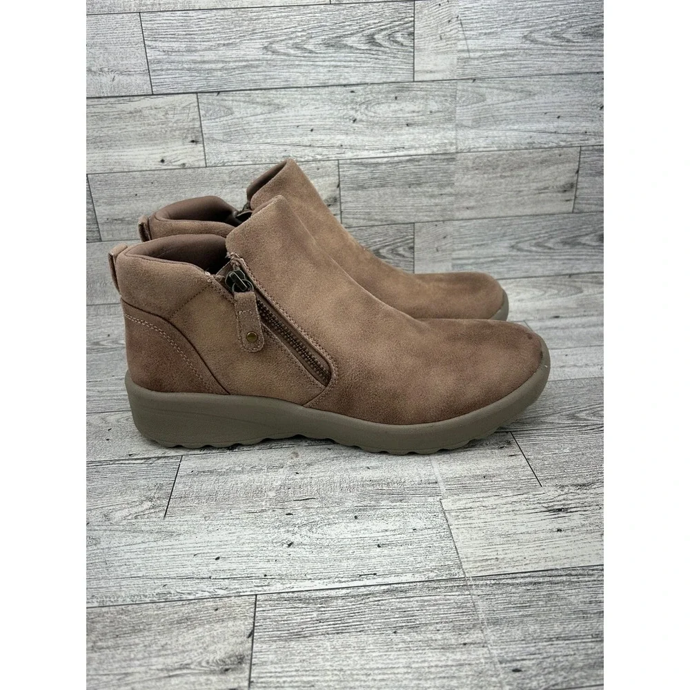Skechers Relaxed Fit‎ Mushroom Brown Ankle Boots 158952 Women Size 8 Memory Foam